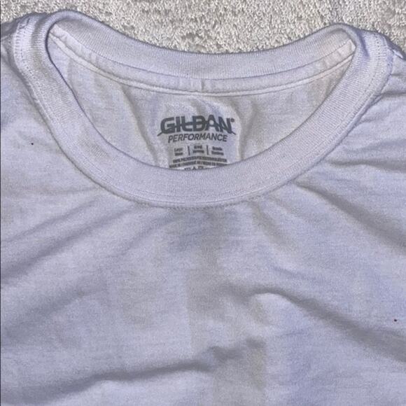 Gildan White Short Sleeve Crewneck T-Shirt | Sz L - Picture 3 of 3